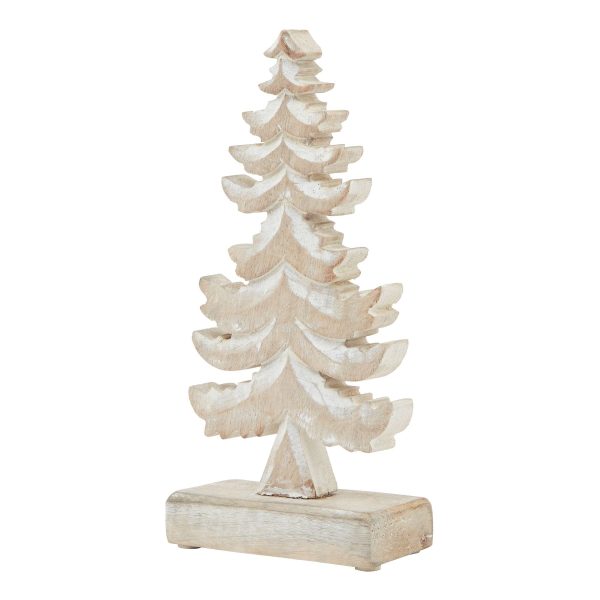White Wash Collection Wooden Tiered Tree Decoration | Bed Sava