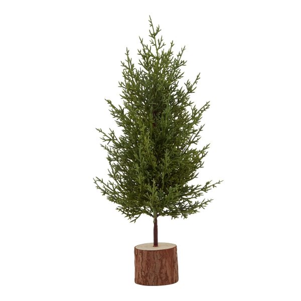 Small Green Fir Tree In Wood Log | Bed Sava
