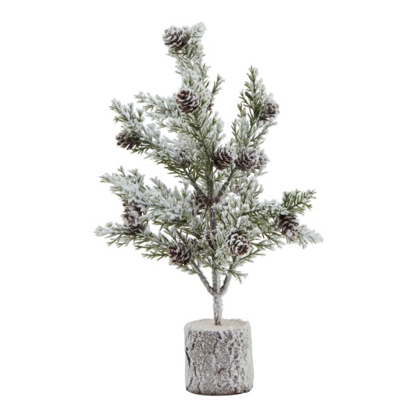 Small Snowy Fir Tree With Pinecones In Wood Log | Bed Sava