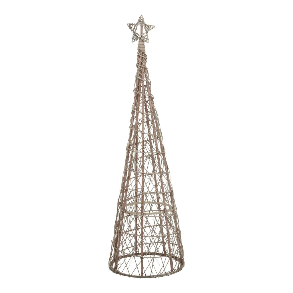 Large LED Wicker Christmas Tree With Star | Bed Sava