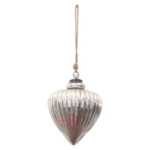 The Noel Collection Antique Silver Large Vallupe Bauble | Bed Sava