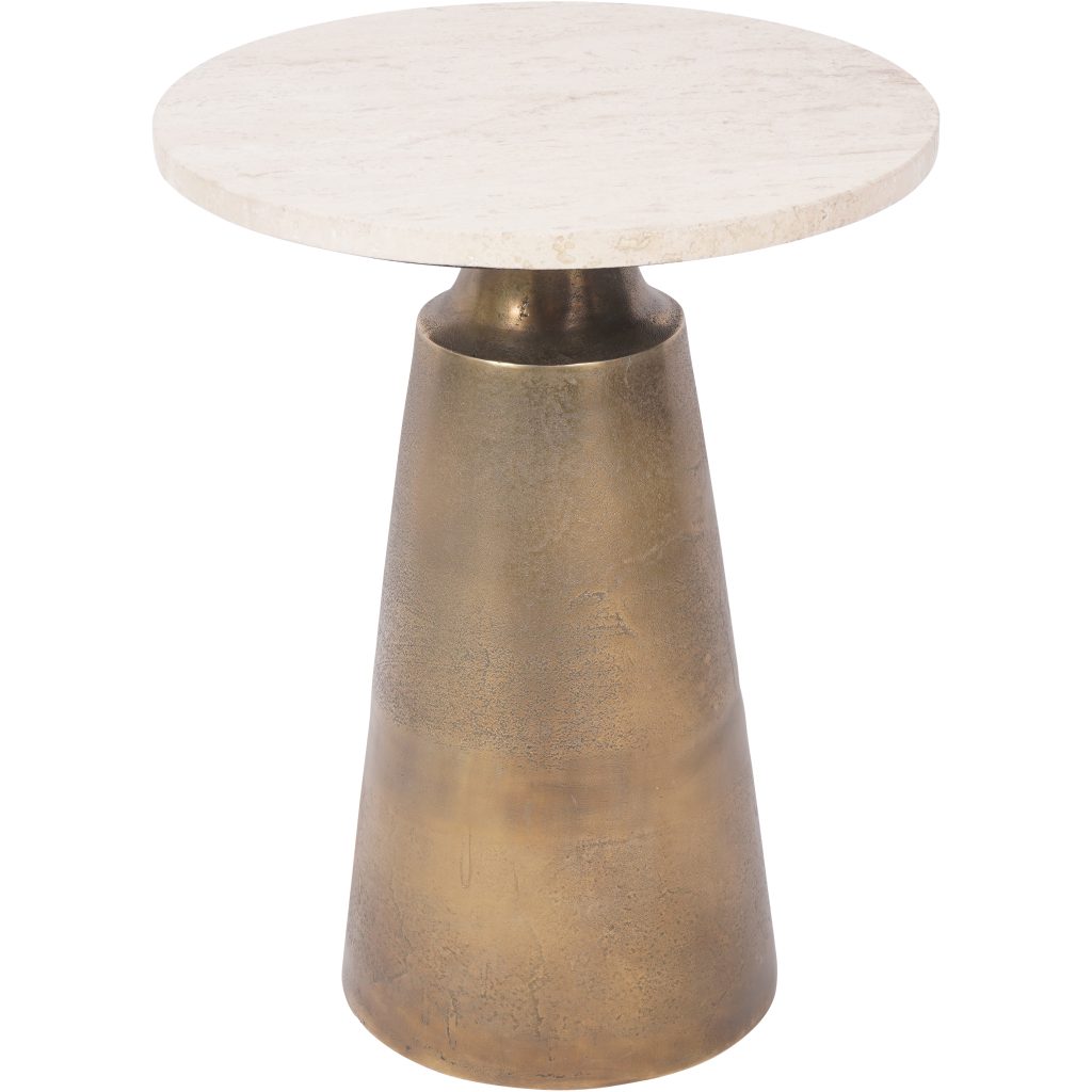Clifton II Light Travertine Side Table | Bed Sava