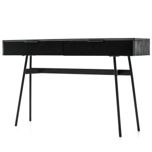 Bronks Black Acacia Console Table with Two Drawers | Bed Sava