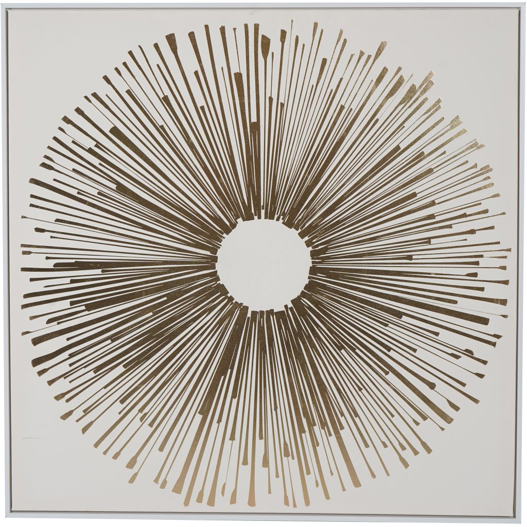 Golden Foiled Sunburst Framed Canvas