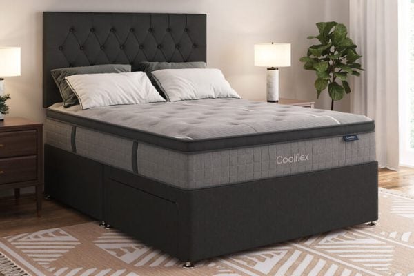 Coolflex Hybrid ICE Mattress + Premium Divan Bed Bednextday Teal No Storage Single | Bed Sava