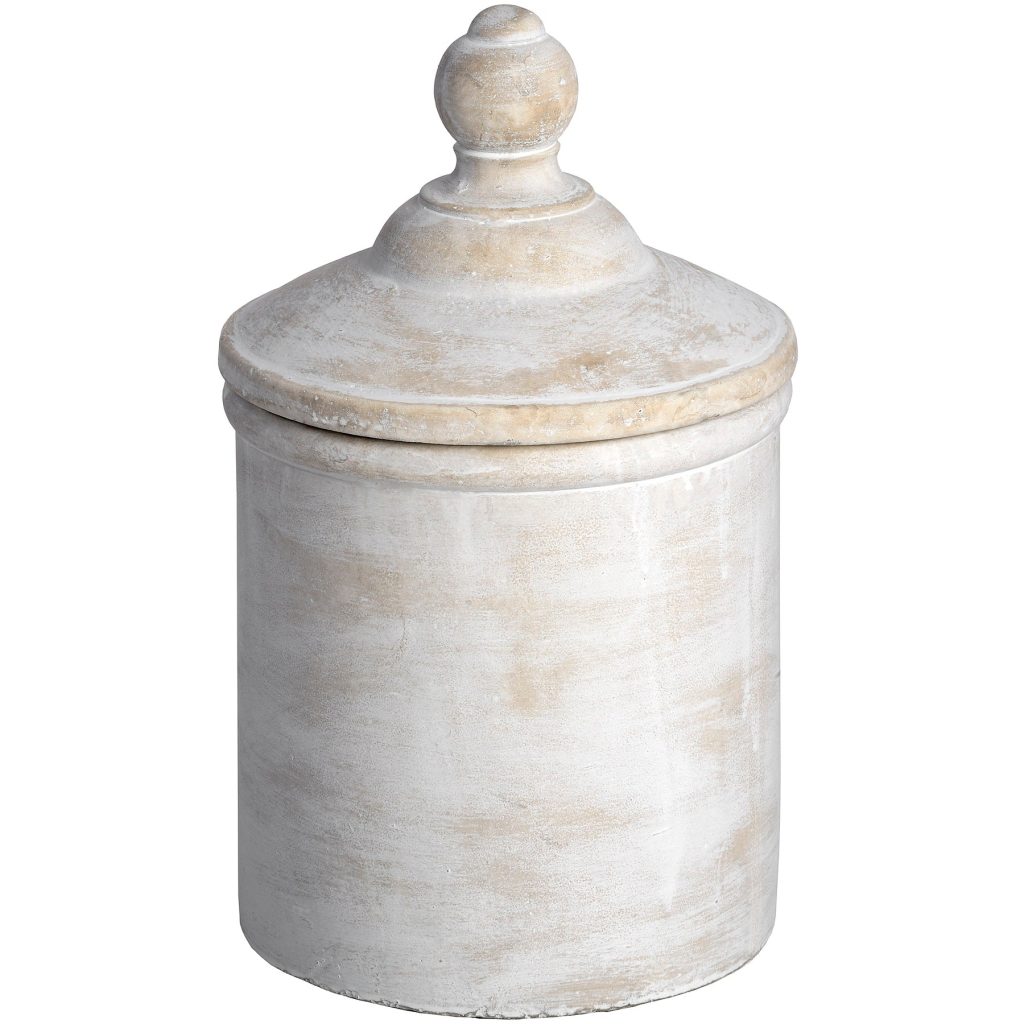 Large Antique White Cannister | Bed Sava