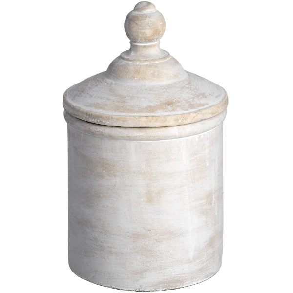 Large Antique White Cannister | Bed Sava