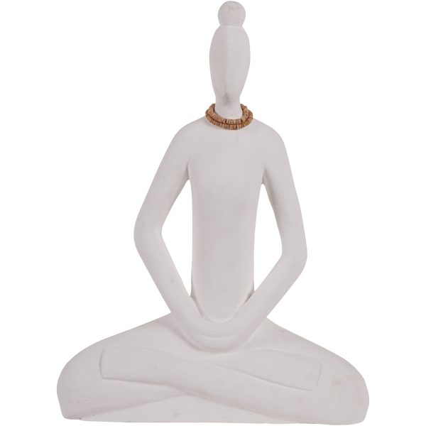 Hand Carved Yoga Lady White Small | Bed Sava