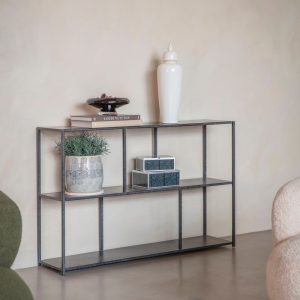 Brooks Console Table Mottled Black | Bed Sava