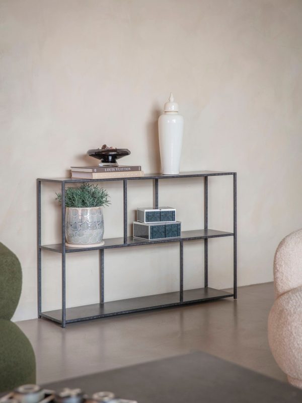 Brooks Console Table Mottled Black | Bed Sava