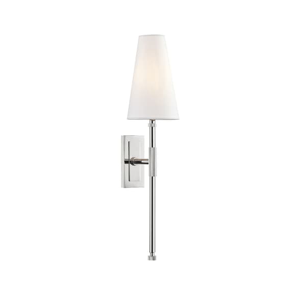Bowery Tapered Wall Light Nickel Wall Light Polished Nickel  Andrew Martin | Bed Sava