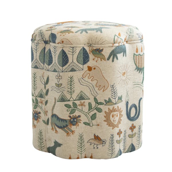 Daisy Ottoman Scout Forest, Chair, Multicoloured - Andrew Martin Linen
