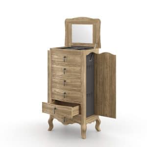 Salcombe Jewellery Chest  Pale Weathered Oak | Bed Sava
