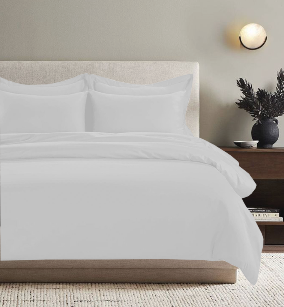 All Season Egyptian Giza Duvet Cover - Brilliant White, Double / Brilliant White
