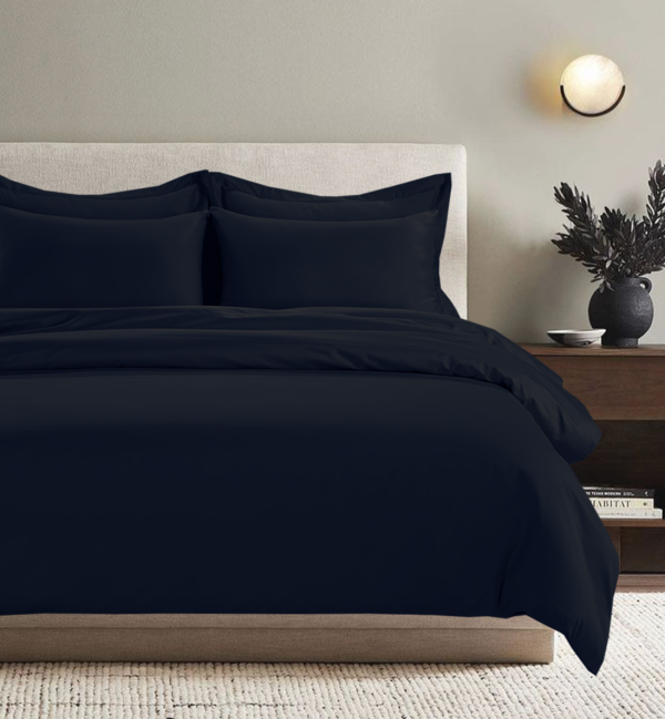 All Season Egyptian Giza Duvet Cover  Navy Super King  Navy | Bed Sava