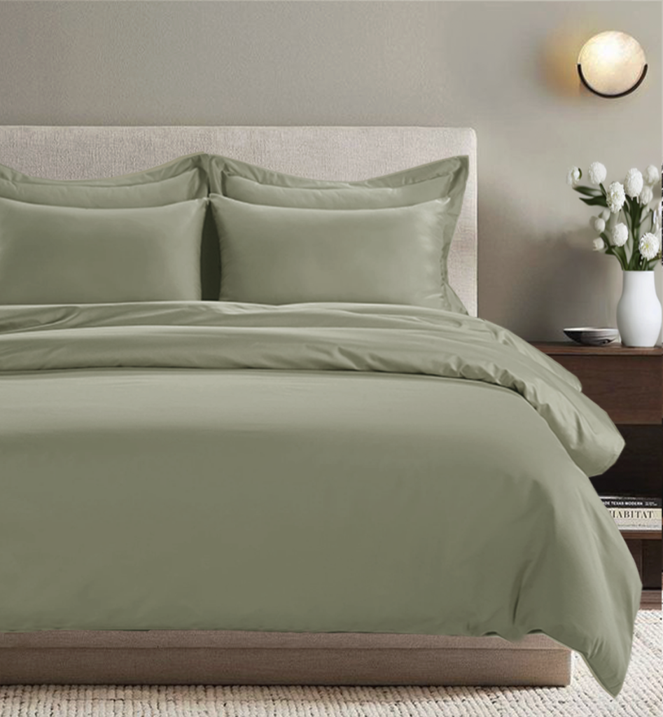 All Season Egyptian Giza Duvet Cover - Sage, Single / Sage