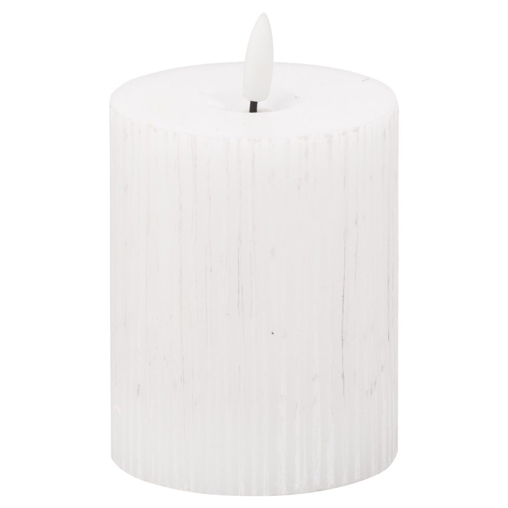 Luxe Collection Natural Glow Textured Ribbed LED Candle