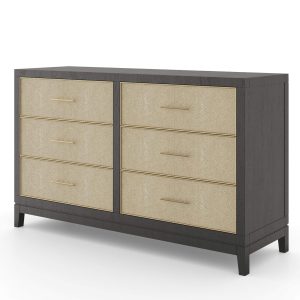 Rae 6 Drawer Chest  Black  Shagreen | Bed Sava