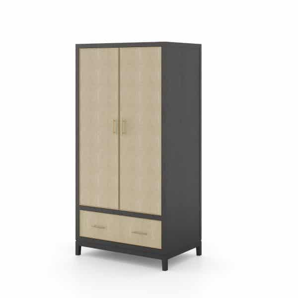 Rae Double Wardrobe  Black  Shagreen | Bed Sava