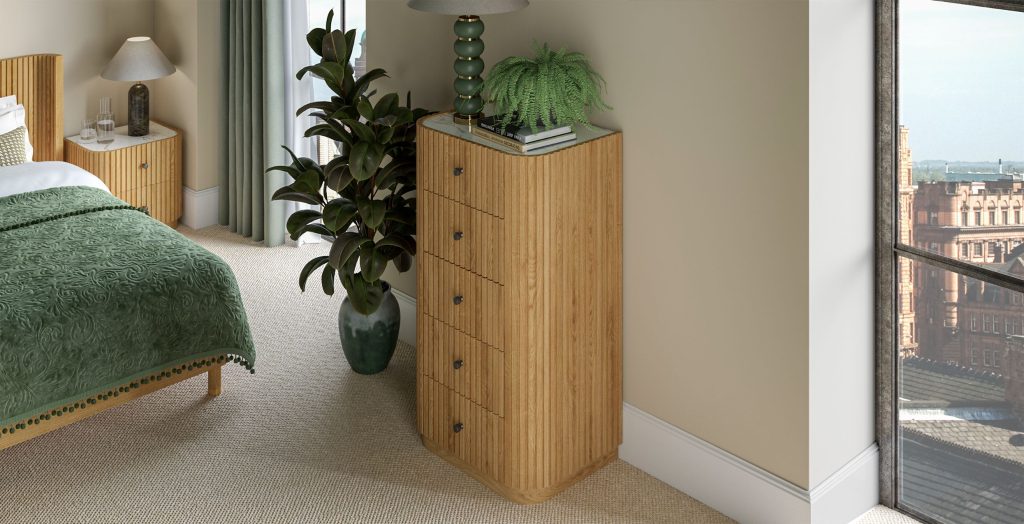 Jacob Tallboy - Natural Wood / White Marble