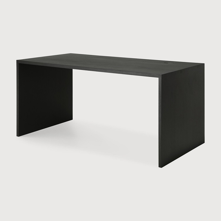 Ethnicraft Oak U Black Office Desk large | Bed Sava