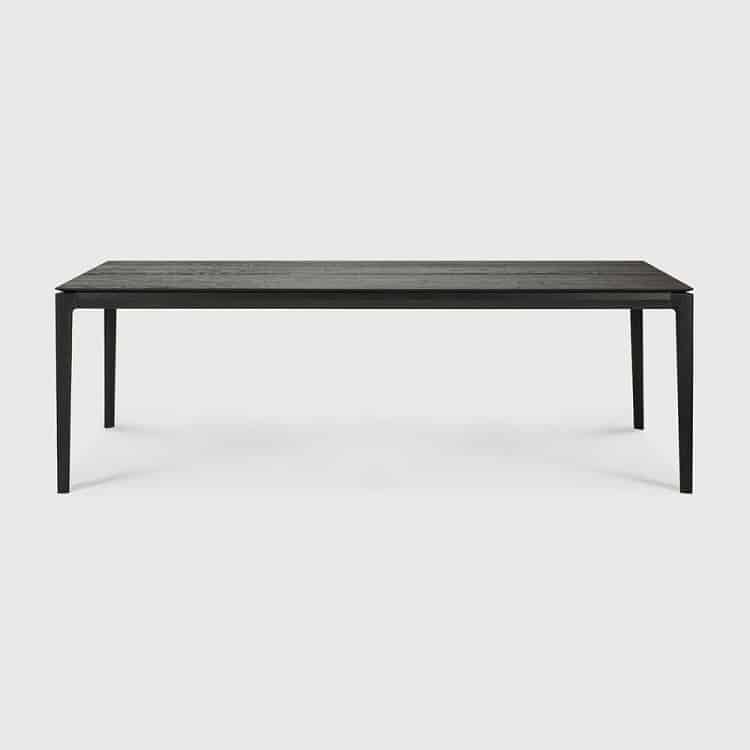 Ethnicraft Bok Black Oak Dining Table 240x100x76 cm - New - Solid European Oak - Black Finish - 6 Sizes - Contemporary Design