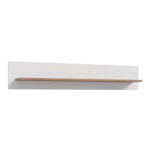 Wensley Wall Shelf in Light Grey and Oak | Bed Sava