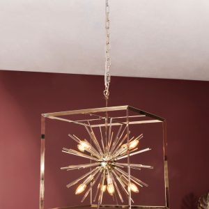 Silver Starburst Chandelier E14 40W 8 | Bed Sava