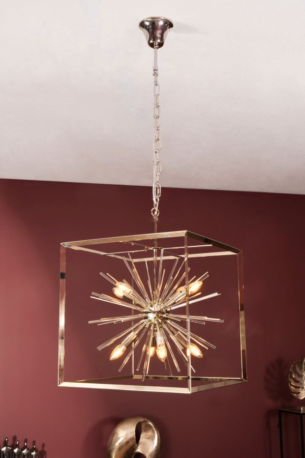 Silver Starburst Chandelier E14 40W 8 | Bed Sava