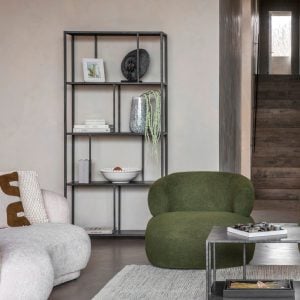 Brooks Tall Metal Shelving Unit Mottled Black | Bed Sava