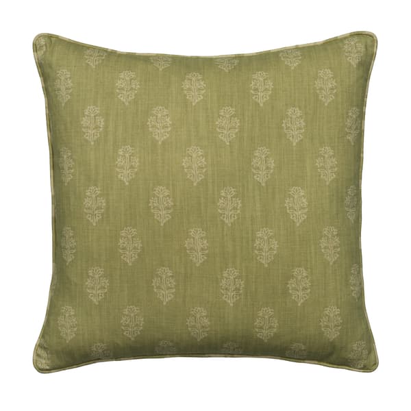 Buttercup Leaf, Sustainable Feather, Cushion - Andrew Martin Eco-conscious & Cotton & Cotton Blend & Linen & Linen Blend Floral