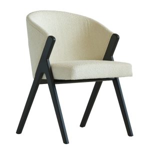 Ciri Dining Chair Dining Chair BlackWhiteLight Neutral  Andrew Martin Boucle | Bed Sava