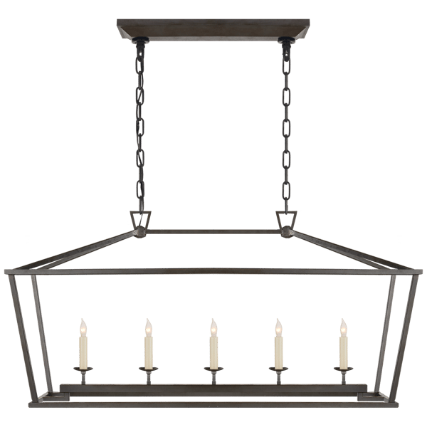 Darlana Linear Pendant Iron, Pendant Light, Medium, Aged Iron - Andrew Martin