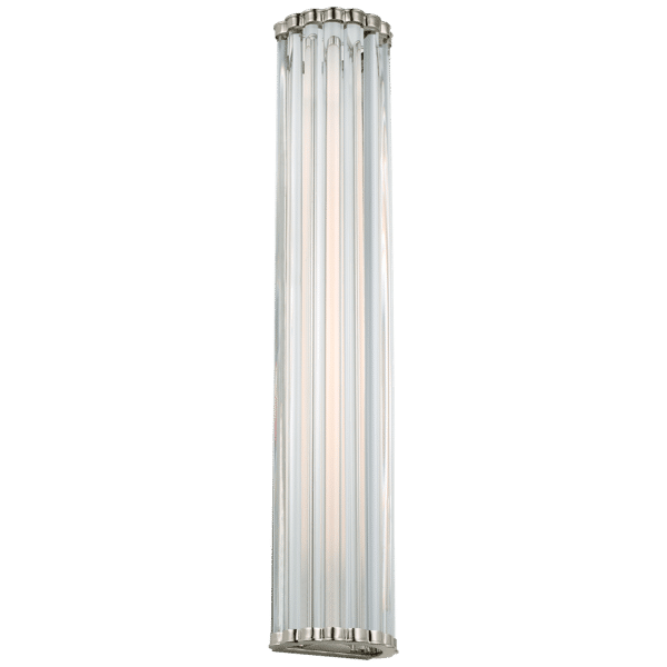 Kean Wall Light Nickel, Wall Light, Large, Polished Nickel / Clear Glass - Andrew Martin