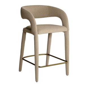 Knox Bar Stool Bar Stool BronzeDark Neutral  Andrew Martin Boucle  Other Fabric | Bed Sava