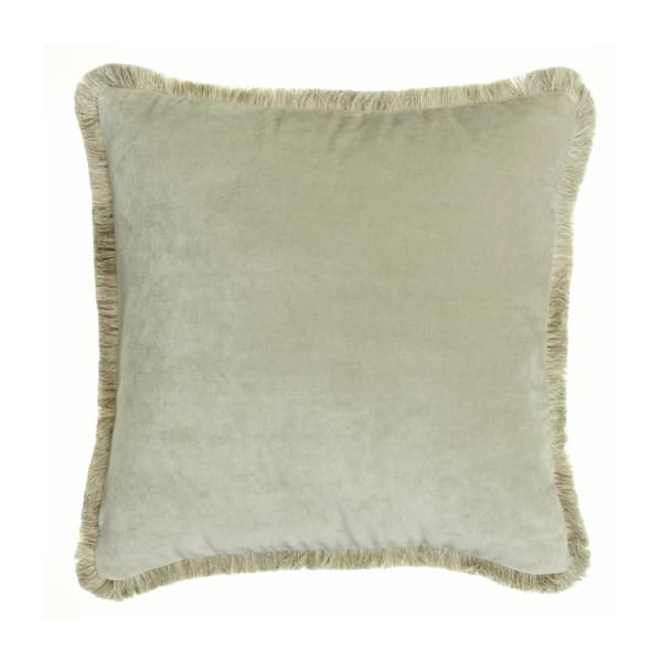 Venetia Ecru, Sustainable Feather, Cushion - Andrew Martin Sophie Paterson With Trim/Fringe & Linen Blend & Velvet Plain & Plain Texture