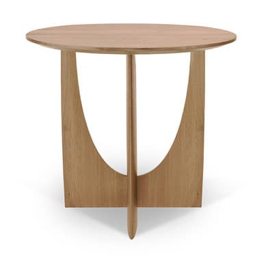 Ethnicraft Oak Geometric Side Table