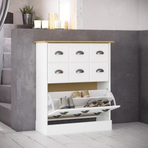 Nola Shoe Cabinet White  Pine | Bed Sava