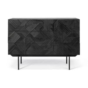Ethnicraft Black Carved Chest Of Drawers Graphic | Bed Sava