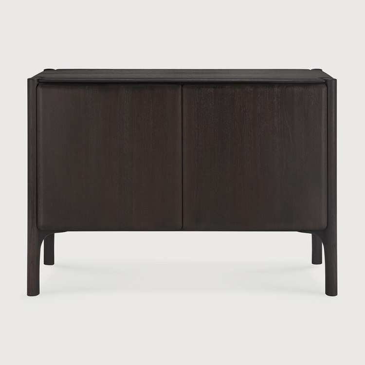 Dark Wood Sideboard – Modern Solid Wood Storage Cabinet with Rounded Corners Ethnicraft PI width 119 depth 45 height 83cm