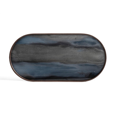 Ethnicraft Graphite Organic Oblong Glass Tray