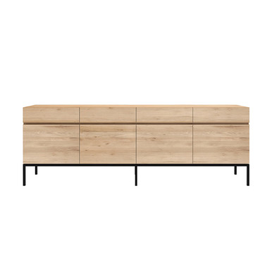 Ethnicraft Oak Sideboard Ligna 4 Door Black