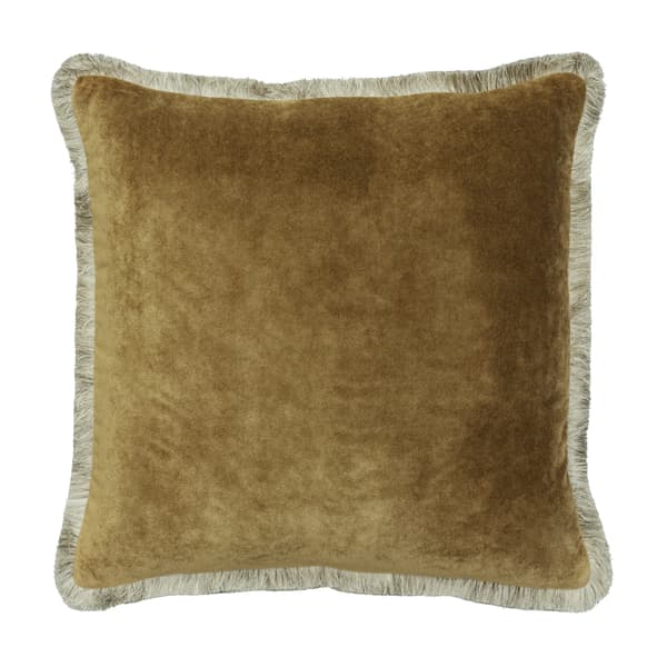Venetia Bronze, Sustainable Feather, Cushion - Andrew Martin Sophie Paterson With Trim/Fringe & Velvet Plain & Plain Texture