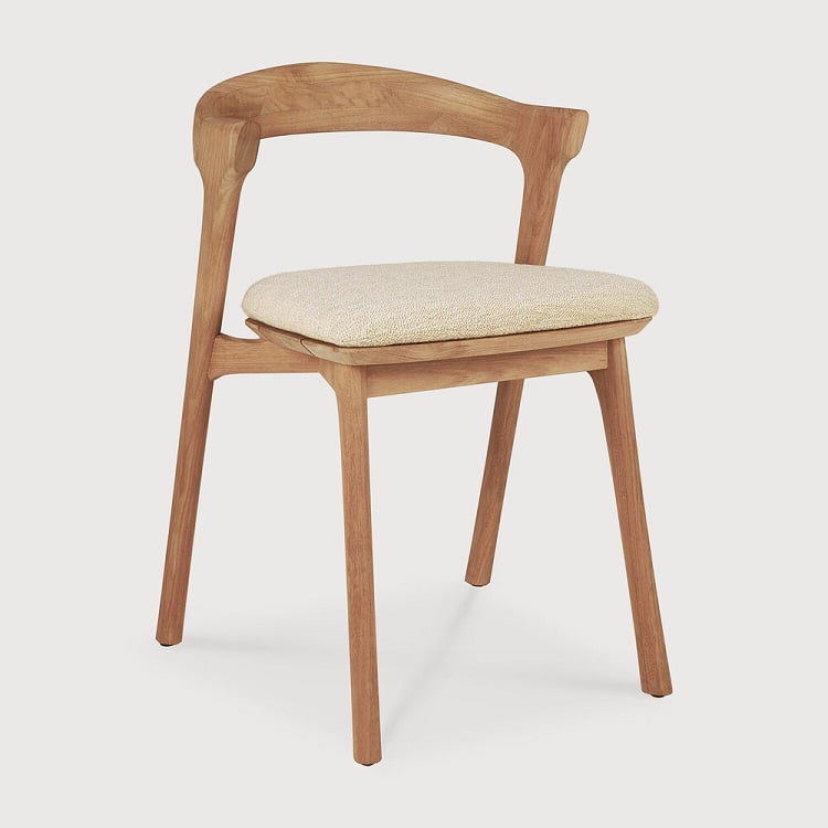 Ethnicraft Bok Teak Outdoor Dining Chair free natural cushion