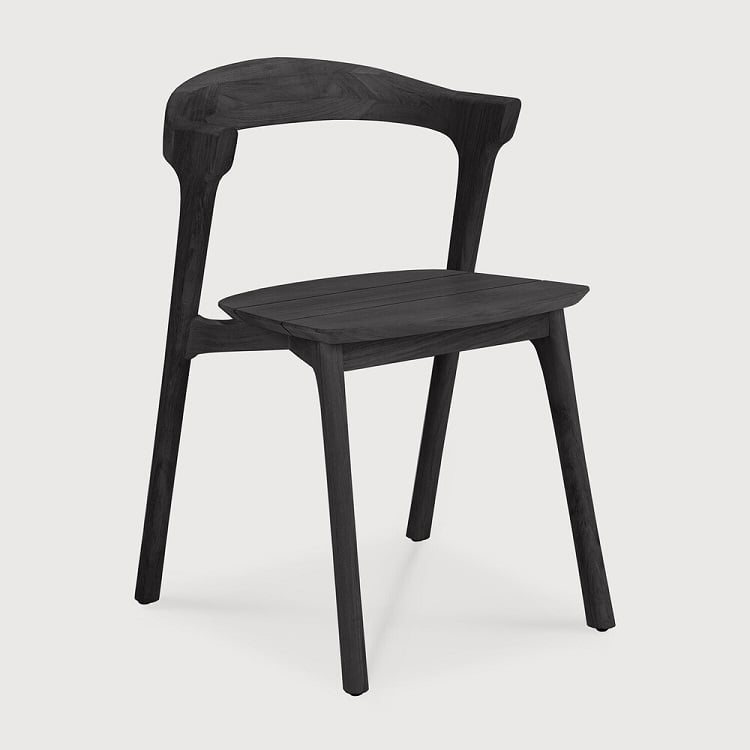 Ethnicraft Bok Teak Black Outdoor Dining Chair no cushion