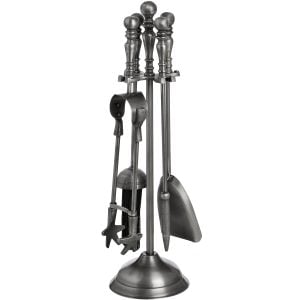 Traditional Companion Set In Antique Pewter | Bed Sava