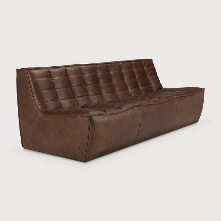Ethnicraft N 701 Modular Sofa - Chestnut Leather 3 seater