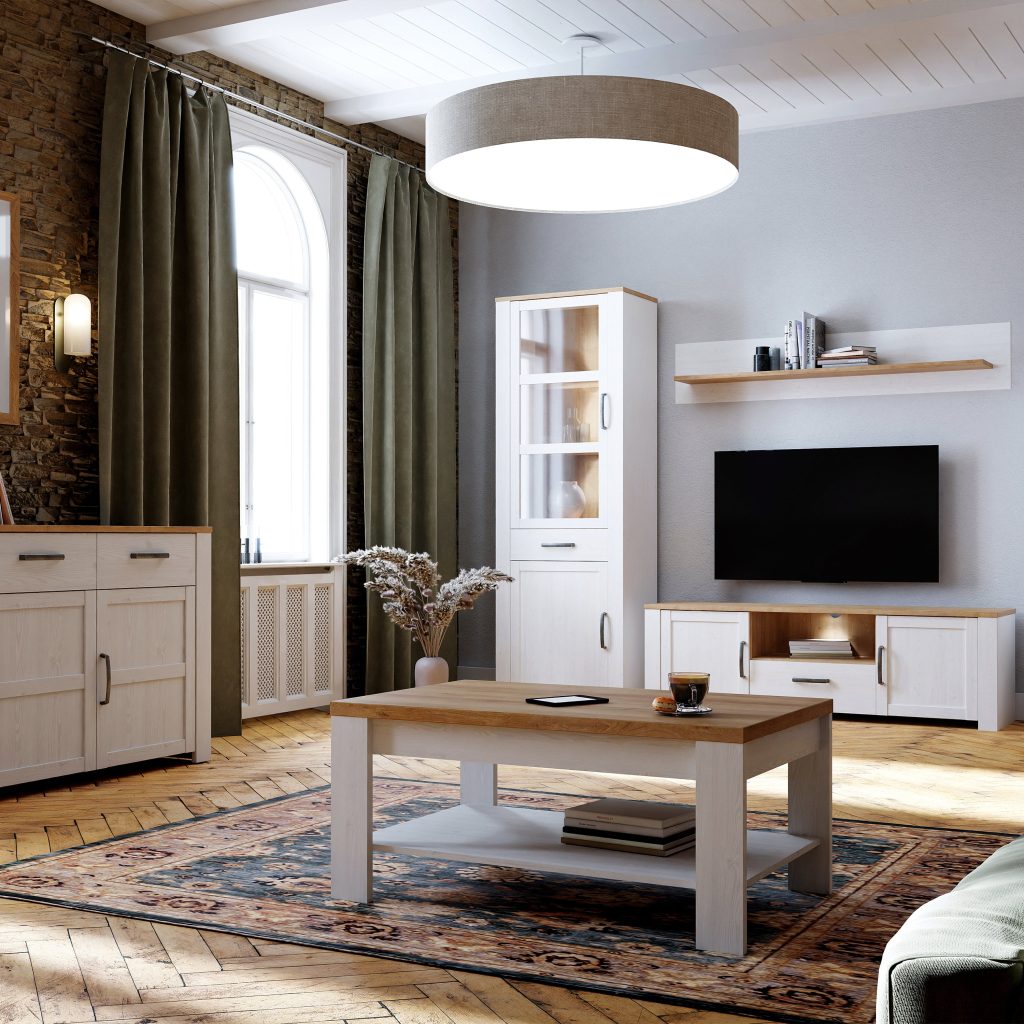 Celesto Coffee Table in White and Oak
