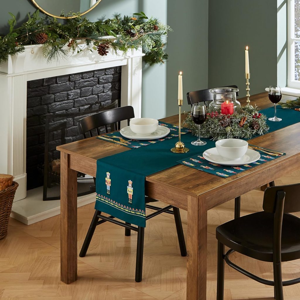 Catherine Lansfield Christmas Nutcracker Embroidered Cotton Dining Table Runner