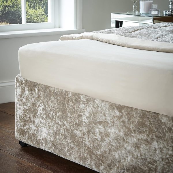 Catherine Lansfield Crushed Velvet Elasticated Divan Base Wrap | Bed Sava